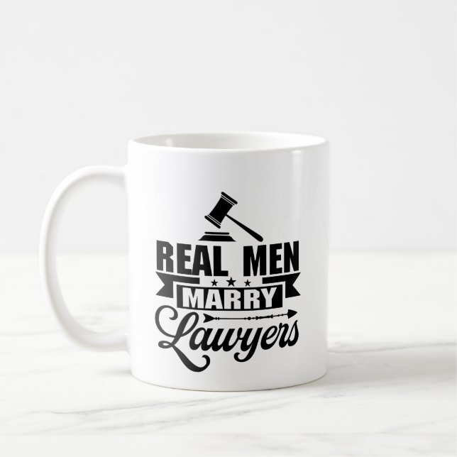 Echte Männer heiraten Anwälte Geschenk für Ehemann Kaffeetasse (Links)