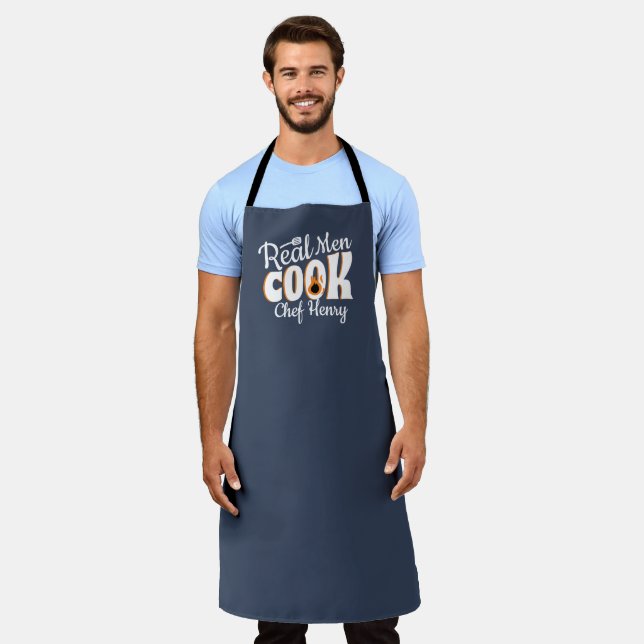 Echte Männer kochen Skript Chef-Geschenk Schürze (Getragen)