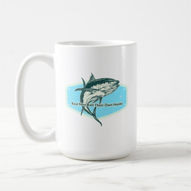 Echte Männer Ködern Ihre Eigene Haken Kaffeetasse (Links)