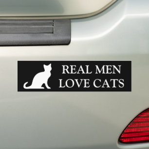 Echte Männer Liebe Katzen Autoaufkleber