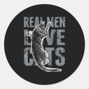 Echte Männer Liebe Katzen in Not Runder Aufkleber