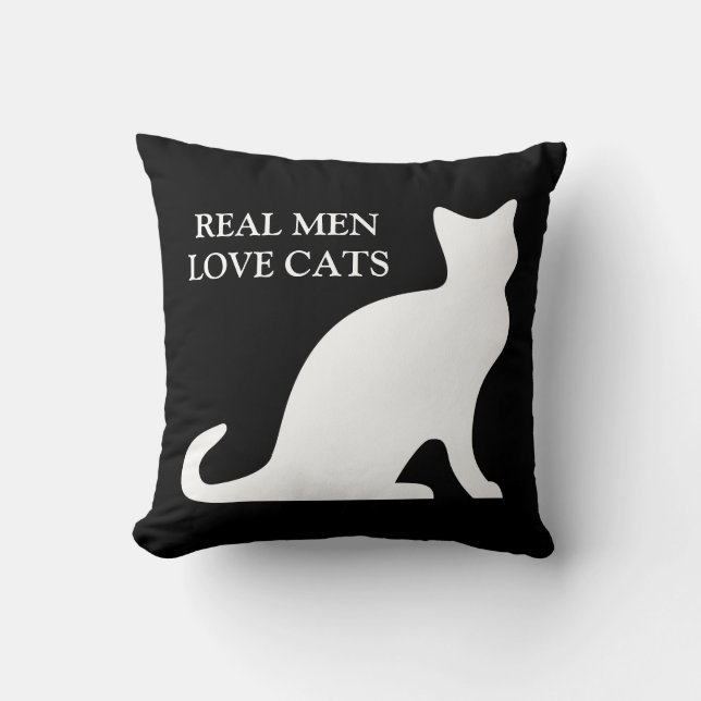 Echte Männer Liebe Katzen Kissen Kissen Kissen (Vorderseite)