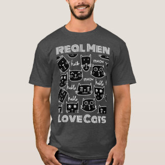 Echte Männer Liebe Katzen T-Shirt
