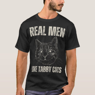 Echte Männer lieben getigerte Katzen Papa Lustig V T-Shirt