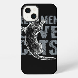 Echte Männer lieben Katzen in Grunge-Stil Schwarz iPhone Hülle