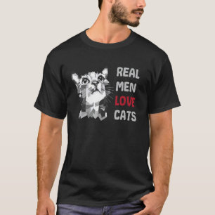 Echte Männer lieben Katzen Lustiger Katzenvater Po T-Shirt