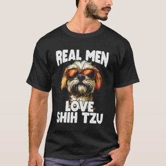 Echte Männer lieben Shih Tzu Cooler Hund T-Shirt