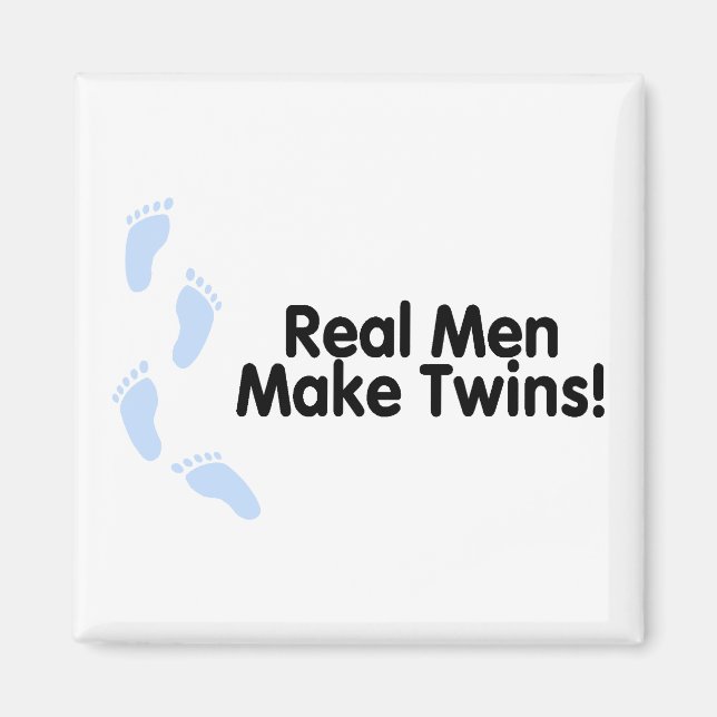 Echte Männer machen Zwillinge (Jungen) Magnet (Vorne)