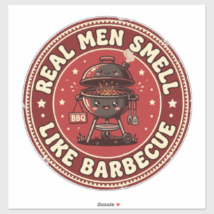 Echte Männer riechen nach Barbecue Retro Grillen Aufkleber