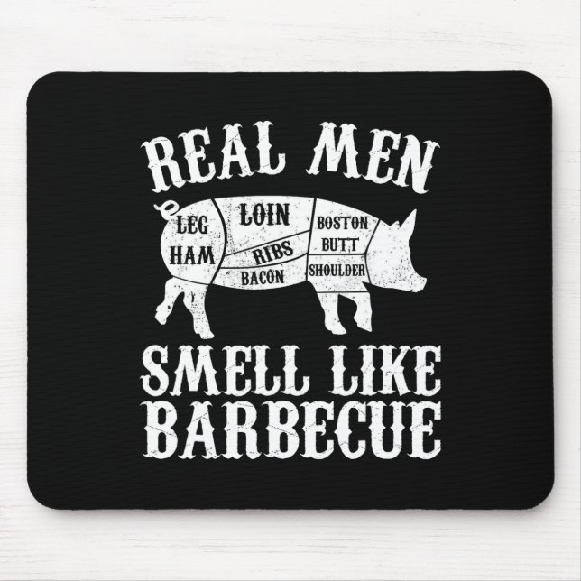 Echte Männer riechen nach Byrbeque Bbq Byrbecue Gr Mousepad (Vorne)