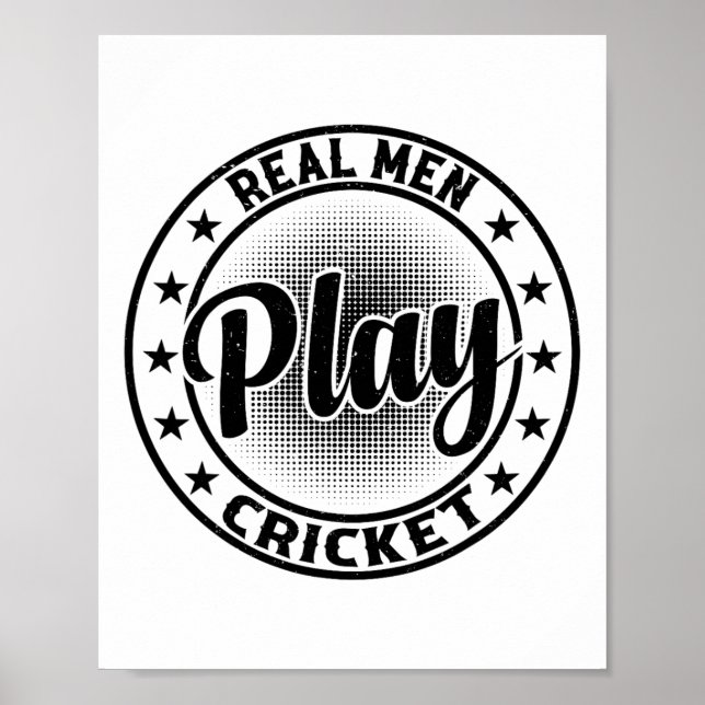 Echte Männer spielen Cricket - Cricketspielender C Poster (Vorne)