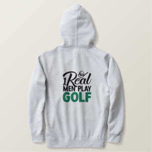 echte Männer spielen Golf Stickerei Design Geschen Bestickter Hoodie