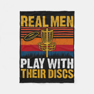 Echte Männer spielen mit ihren Discs Disc Golf S-S Fleecedecke