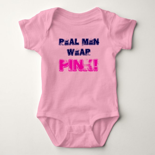 Echte Männer tragen Pink! Baby Strampler (Vorderseite)