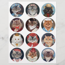 Echte (nicht KI) G.I. Barnes Vintage-Katzenkunst-K