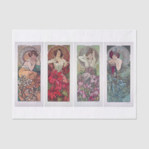 Echte (nicht KI) Vintage Art Nouveau Kunst von Muc Seidenpapier