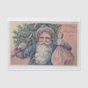 Echte (nicht KI) Vintage-Große Weihnachtsmann-Post Seidenpapier