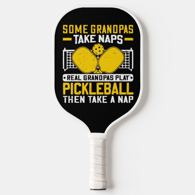 Echte Omas und Opas Rallye — Nickerchen Optional Pickleball Schläger (Vorderseite)