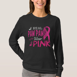 Echte Paws tragen rosa Brustkrebs-Bewusstsein T-Shirt