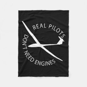 Echte Piloten brauchen keine Motoren Glider Pilot Fleecedecke