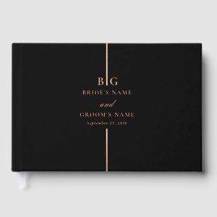 Echte Rose Gold Foil Minimal Mongram Wedding Gästebuch