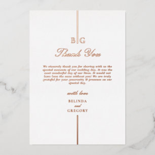 Echte Rose Gold Foil Monogram Wedding Vielen Dank Folieneinladung