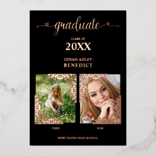Echte Rose Gold Romantik dann jetzt 2 Fotos Gradua Folieneinladung