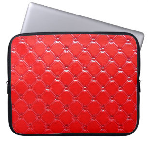 Echte rote Lederpolsterung. Laptopschutzhülle