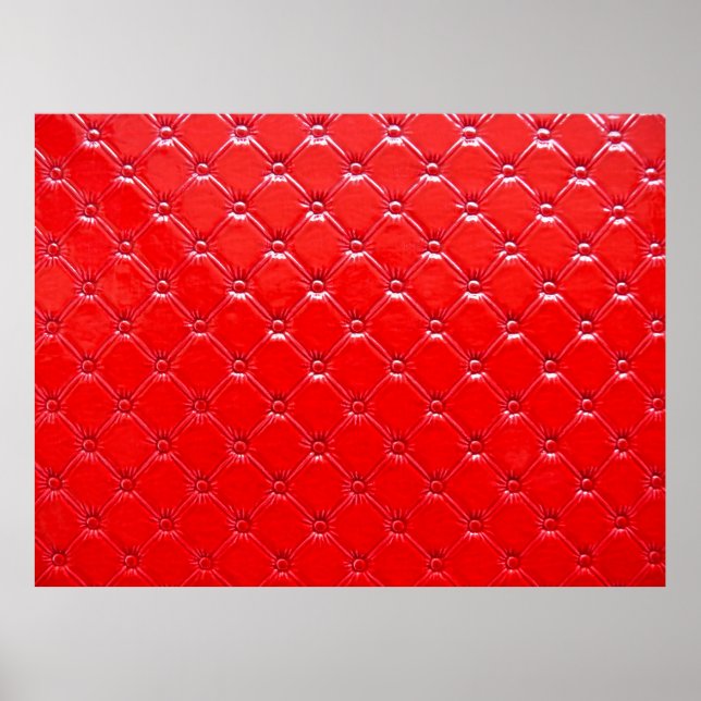 Echte rote Lederpolsterung. Poster (Vorne)