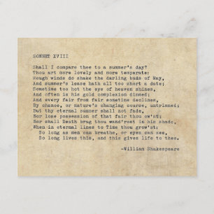 Echte Schreibmaschine Shakespeare Sonett 18 (XVIII Einladung