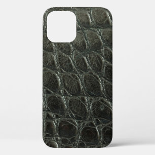 Echte schwarze Alligatorledertextur, Nahaufnahme Case-Mate iPhone Hülle