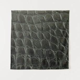 Echte schwarze Alligatorledertextur, Nahaufnahme Wandteppich