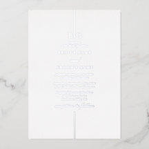 Echte Silber Foil Minimal Elegante Monogram Weddin