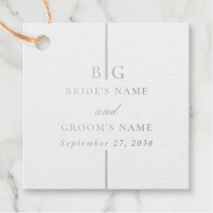 Echte Silber Foil Minimalistisch Monogram Wedding Geschenkanhänger