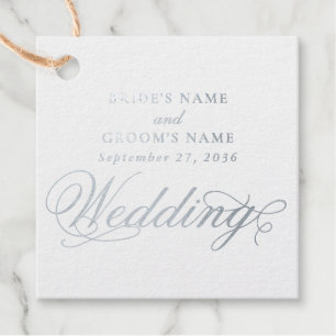 Echte Silberfolie Elegante Luxus Weiße Hochzeit Geschenkanhänger