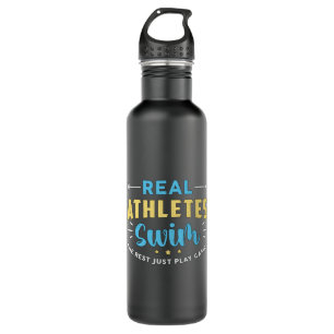 Echte Sportler schwimmen Schwimmer Schwimmen Funny Edelstahlflasche