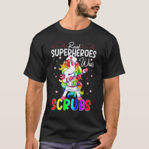 Echte Superhelden tragen Scrubs Pflege Dabbing Uni T-Shirt