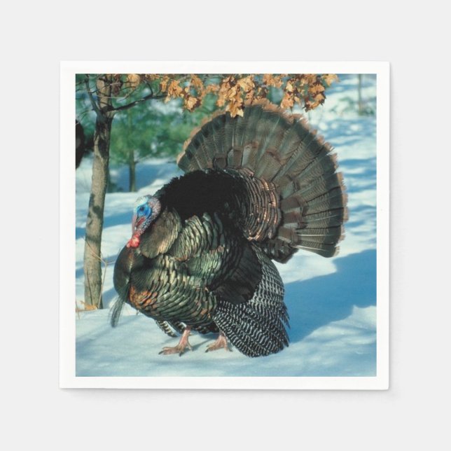 Echte Türkei Weihnachten Erntedank Winter Xmas Serviette (Vorderseite)