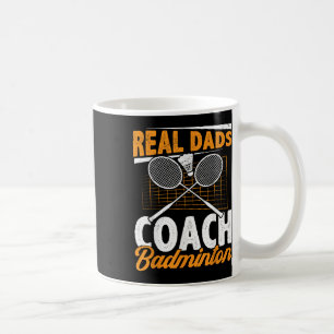 Echte Väter trainieren Badminton Badminton Spieler Kaffeetasse