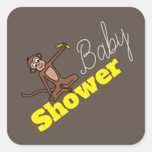 Echter Affe, Babydusche Quadratischer Aufkleber
