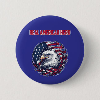 Echter Amerikanischer Held Patriot Mut Design Button