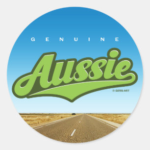 Echter Australier - Aufkleber (Grün/Hinterland)