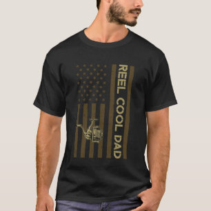 Echter cooler Dad Fischer Opa US-Flagge Tarnung T-Shirt