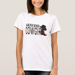 Echter Cowgirl-Hut u. Stiefel mit Spornen T-Shirt