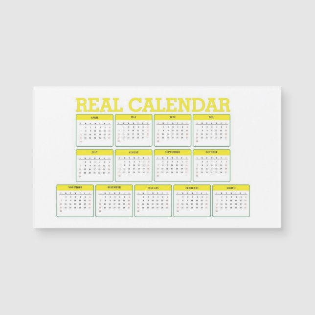 echter fester Kalender Magnetkarte (Vorderseite)