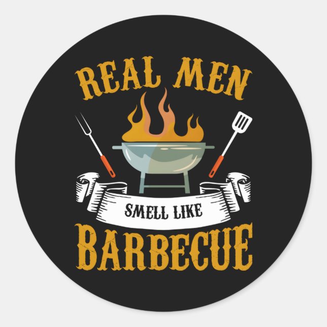 Echter Geruch wie Grill Grillen Grill Grill Koch Runder Aufkleber (Vorderseite)