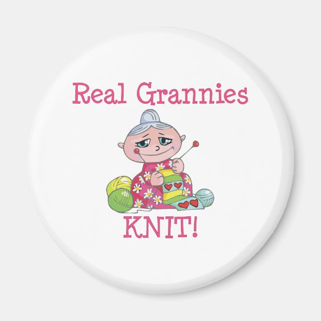 Echter Grannies-STRICK! Magnet (Vorne)
