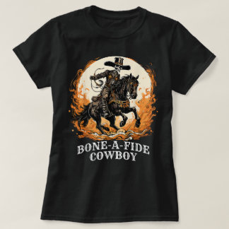 Echter Halloween-Cowboy-Skelett T-Shirt
