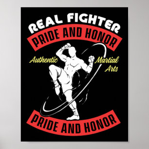Echter Kämpfer Muay Thai Mixed Martial Arts kämpfe Poster