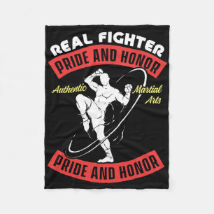 Echter Kämpfer Muay Thai MMA Kampf Authentische Ka Fleecedecke